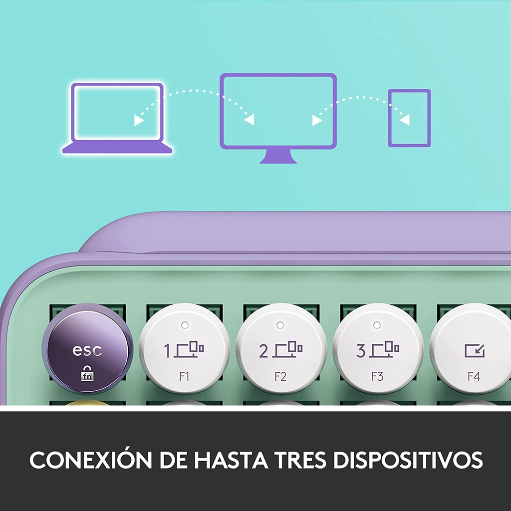 Teclado Mecánico Bluetooth Logitech Pop Keys Daydream Morado