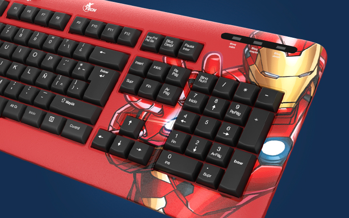 Teclado Xtech con Cable Edición Marvel Iron Man