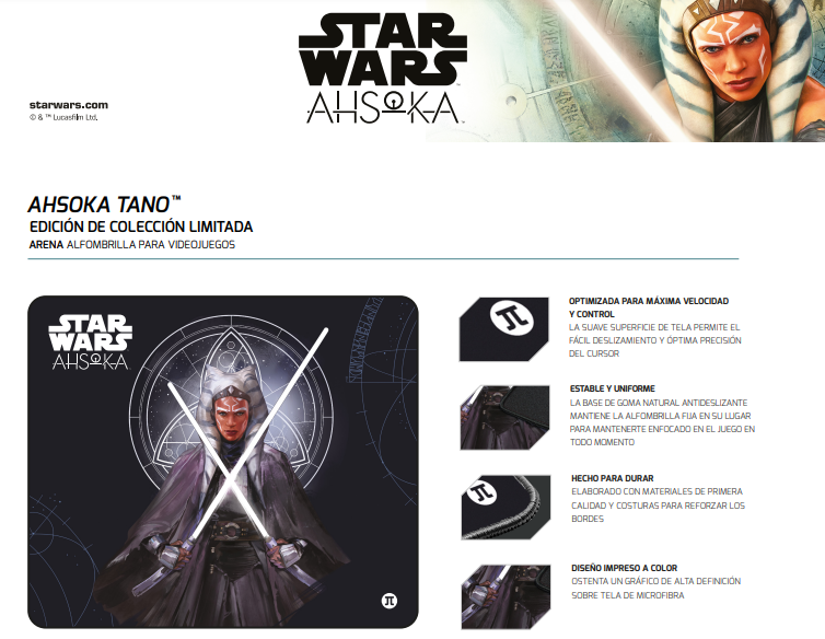 Mousepad Gamer Primus Arena M Edición Star Wars Ahsoka Tano