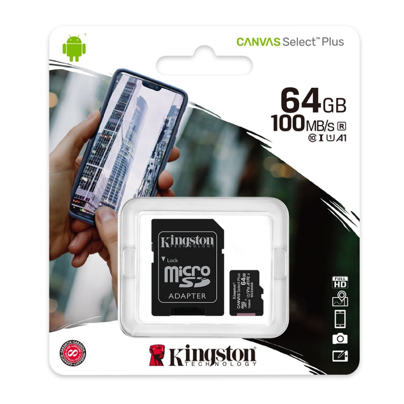 ​Memoria MicroSDXC Kingston Canvas Select Plus de 64 GB