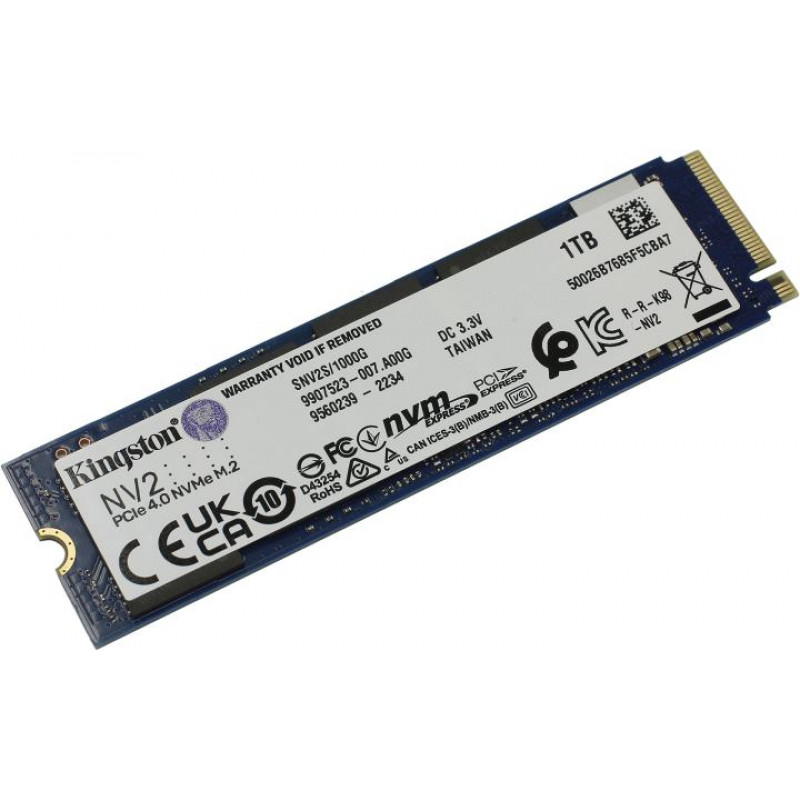 Unidad de Estado Sólido M.2 NVMe Kingston NV2 de 1 TB