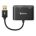 Adaptador Steren USB-A 3.0 a HDMI / VGA