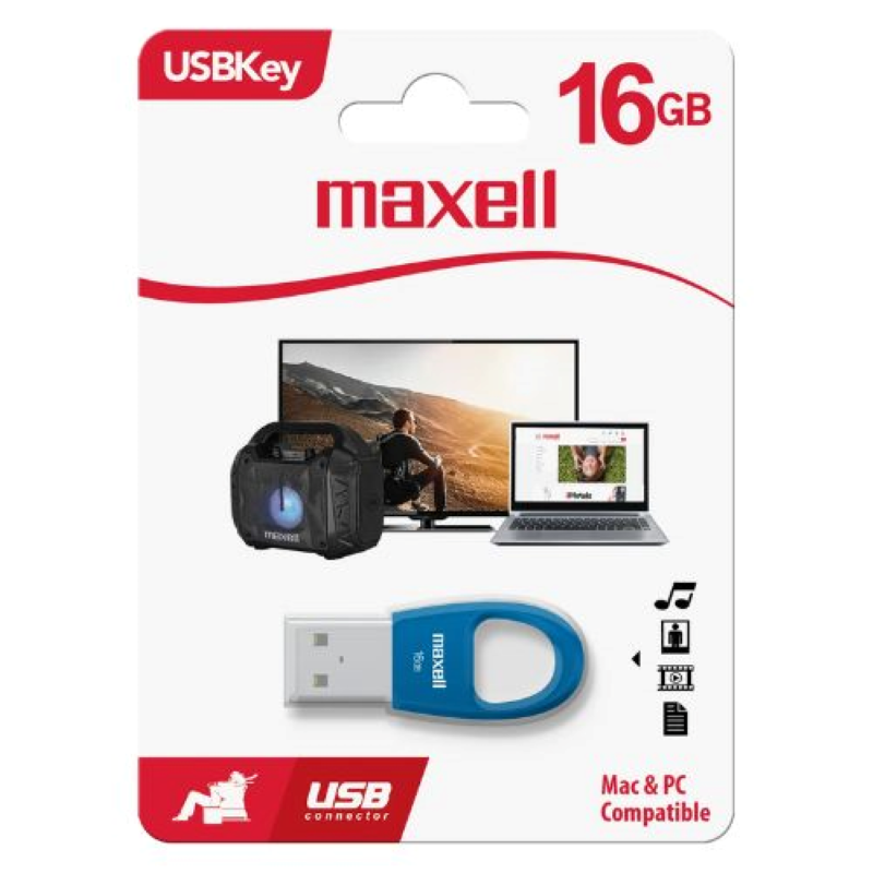 Memoria USB-A 2.0 Maxell Key de 16 GB Azul